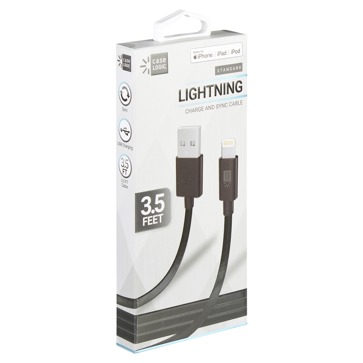 slide 5 of 29, Case Logic iPhone Lightning Cable Black, 3 ft