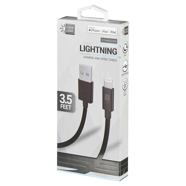 slide 8 of 29, Case Logic iPhone Lightning Cable Black, 3 ft