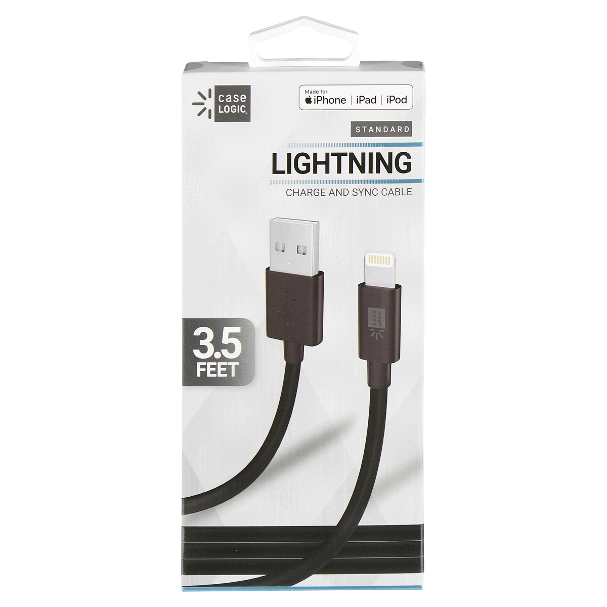 slide 1 of 29, Case Logic iPhone Lightning Cable Black, 3 ft