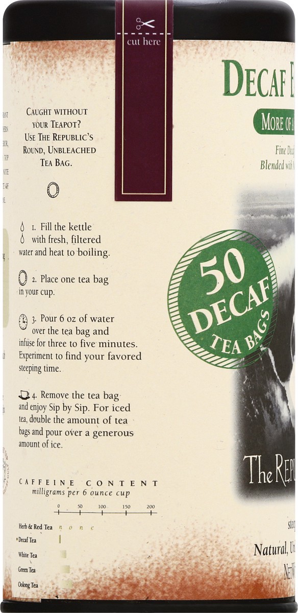 slide 3 of 12, The Republic of Tea Bags Decaf Earl Greyer Black Tea - 50 ct, 50 ct