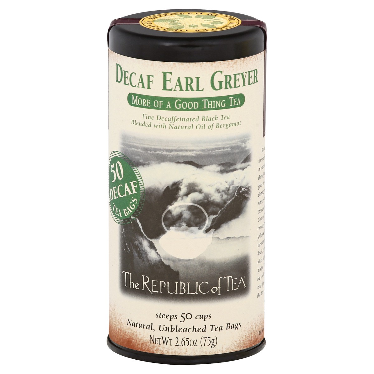 slide 7 of 12, The Republic of Tea Bags Decaf Earl Greyer Black Tea - 50 ct, 50 ct