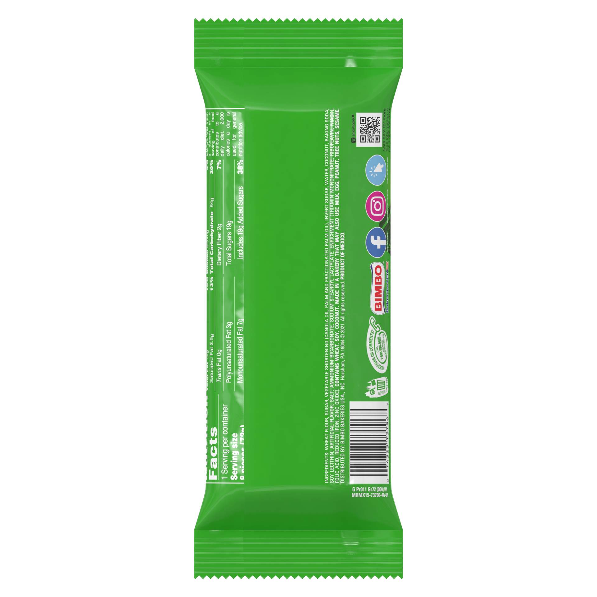 slide 2 of 5, Marinela Hawaiian Dreams Coconut Cookies, 2.54 oz, Cookies, Bag, 6 ct