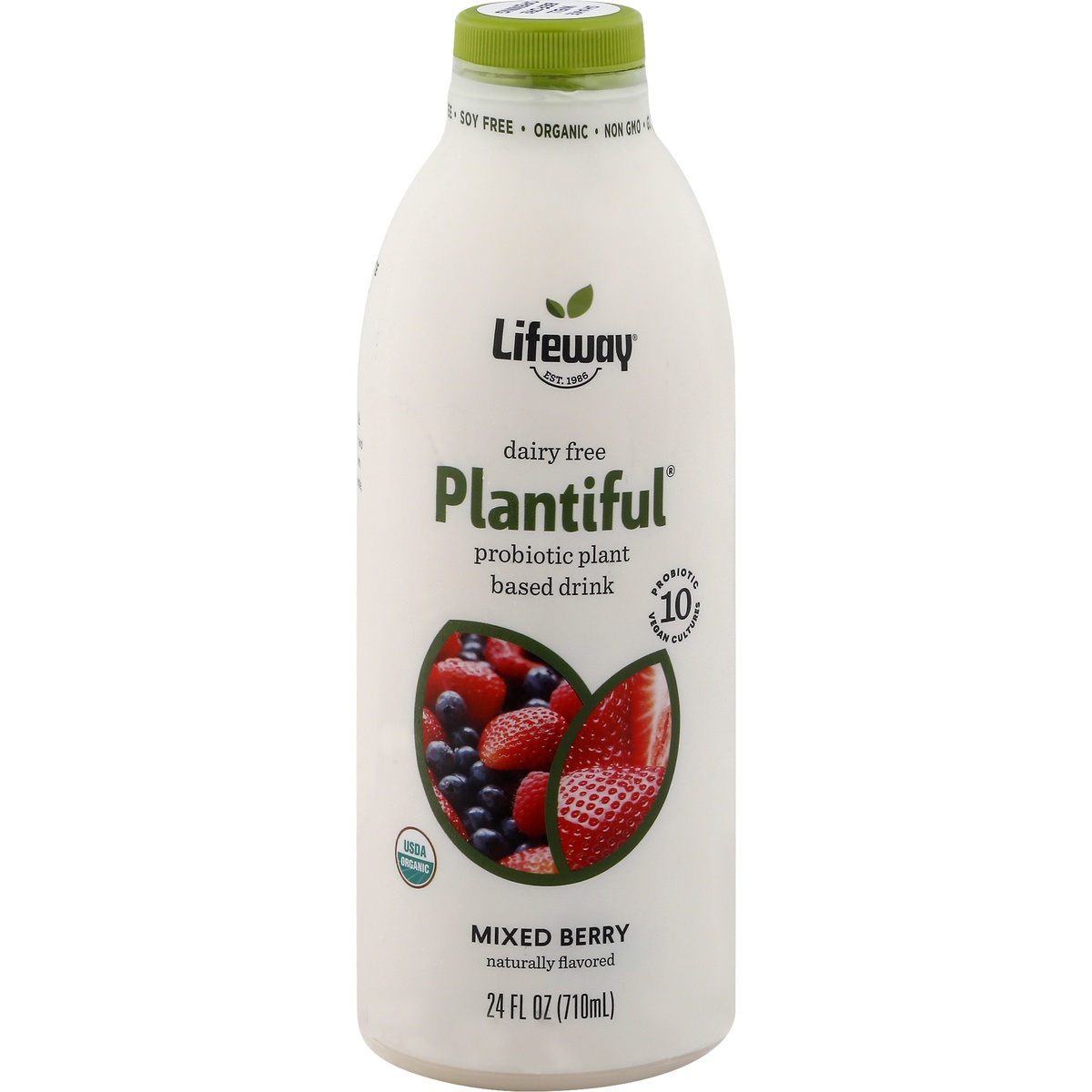 slide 1 of 1, Lifeway Plantiful Mixed Berry Org, 24 fl oz