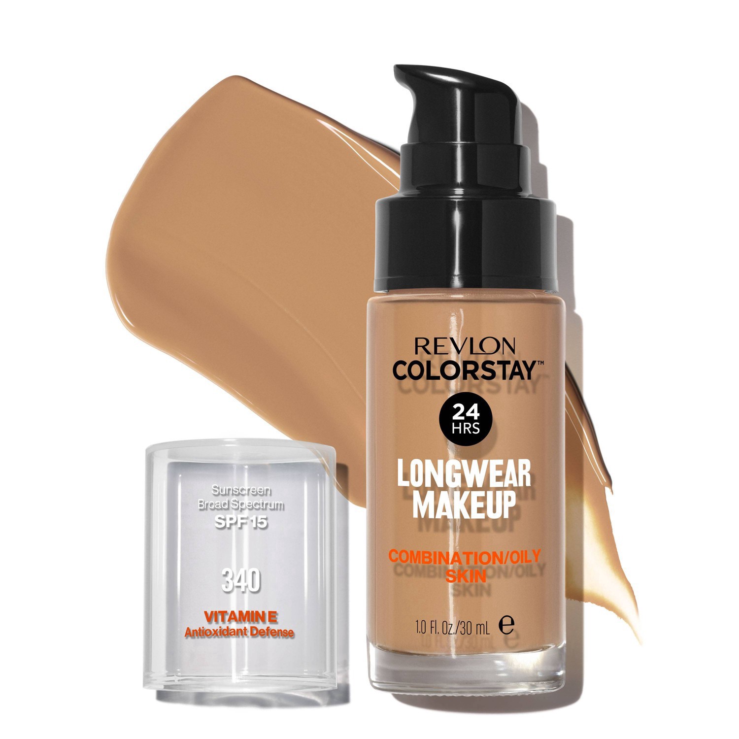 slide 6 of 48, Revlon ColorStay Makeup for Combination/Oily Skin with SPF 15 - 340 Early Tan - 1 fl oz, 1 fl oz