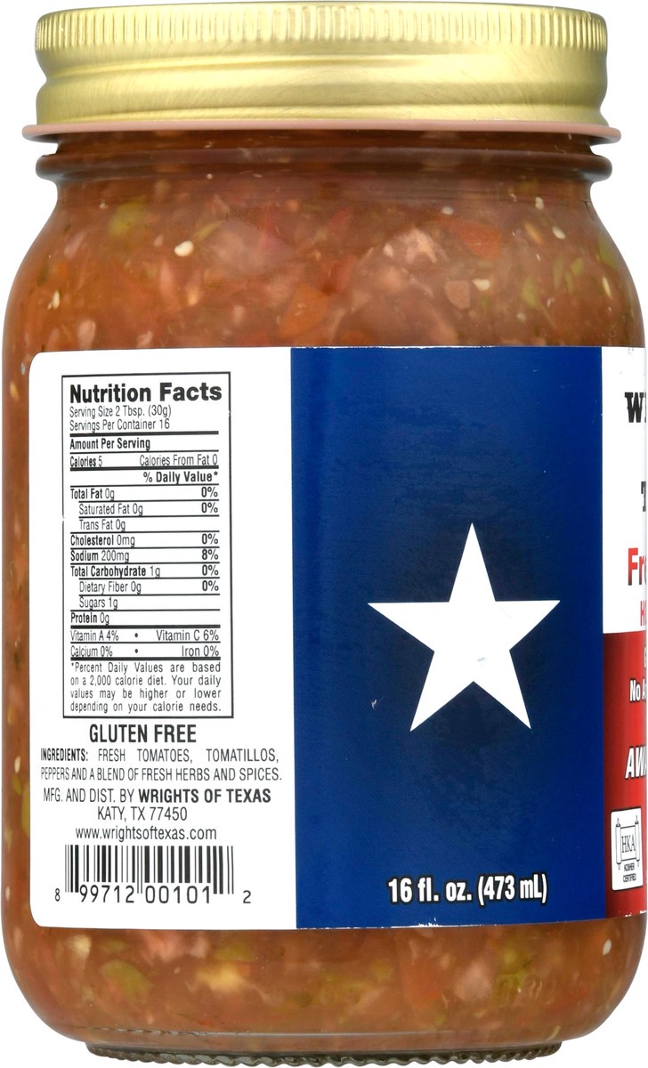 slide 9 of 9, Wrights of Texas Hot Habanero Fresh Salsa 16 fl oz, 16 fl oz