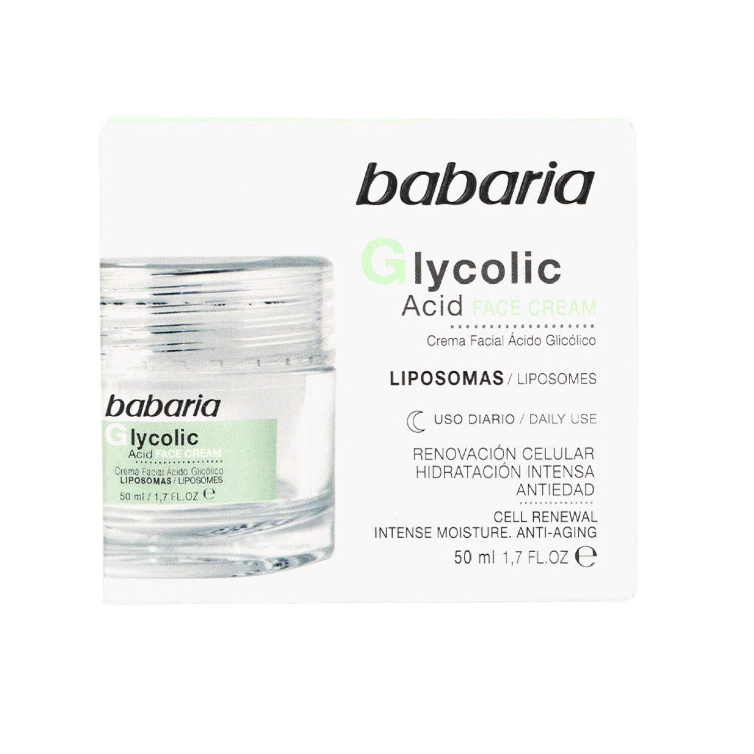 slide 2 of 2, BABARIA Glycolic Acid Face Cream, 1.7 oz