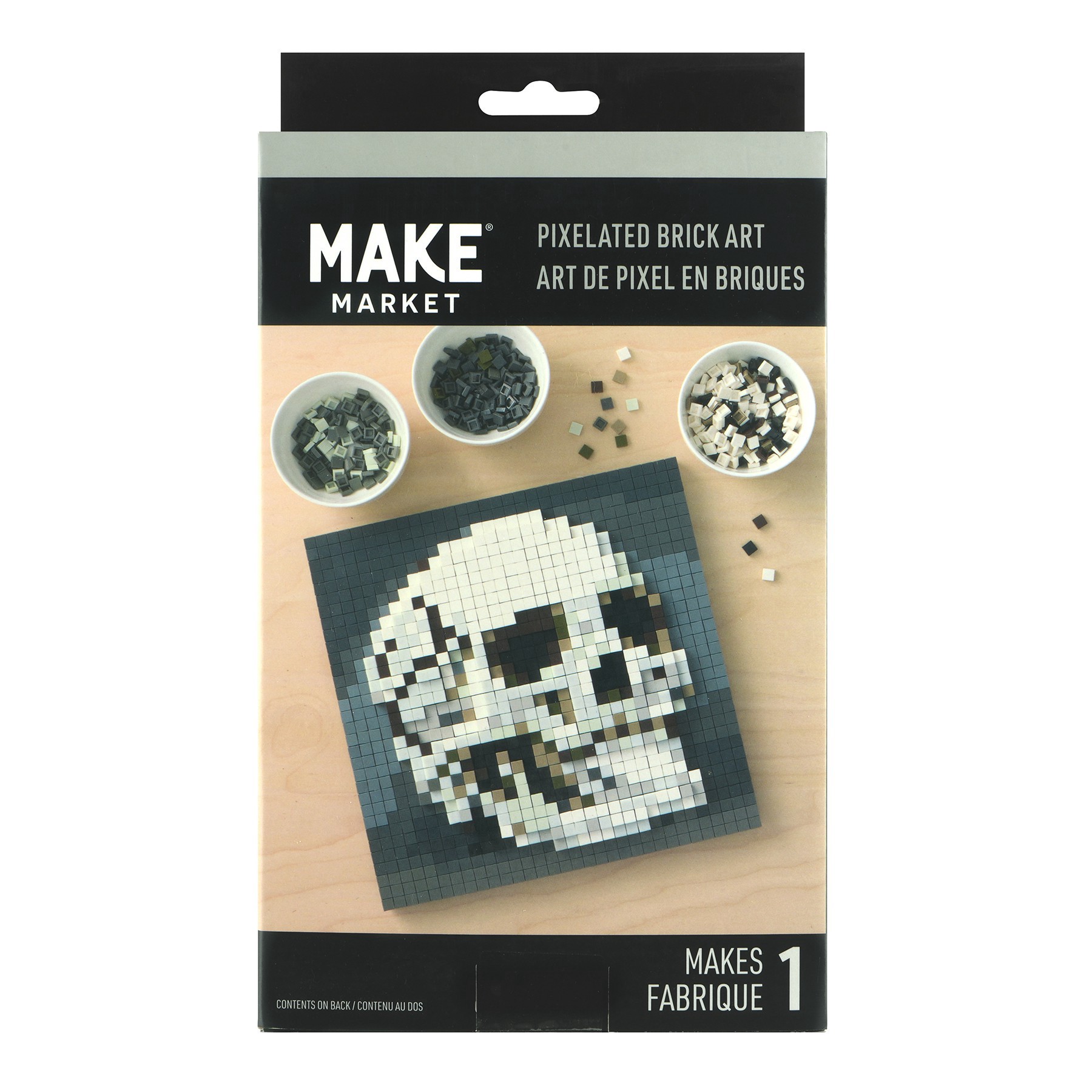 slide 4 of 6, 10" X 10" Skull Pixelated Brick Art Kit By Make Market, 10 in x 10 in