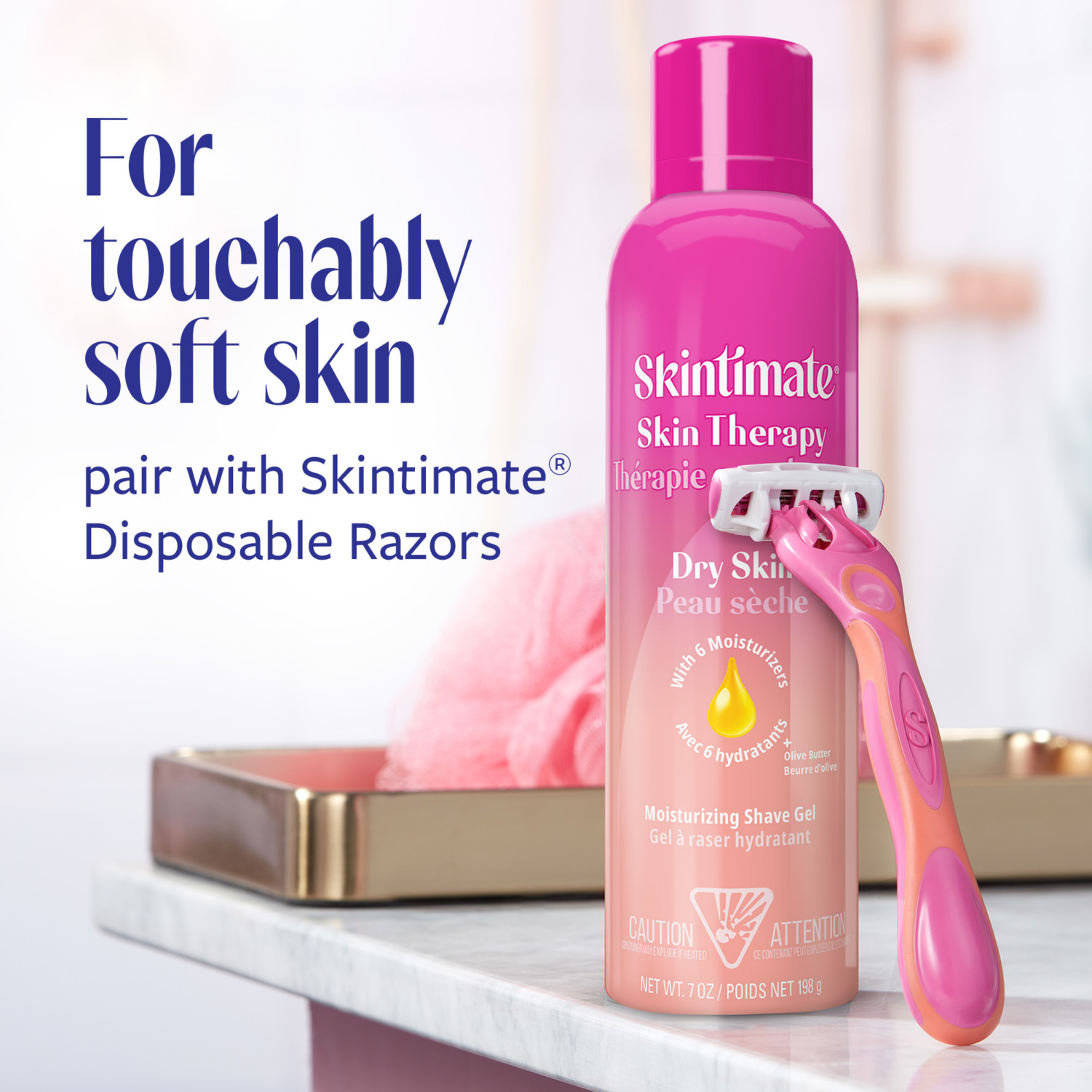 slide 6 of 6, Skintimate Skin Therapy Dry Skin Moisturizing Women's Shave Gel Twinpack, 14 oz