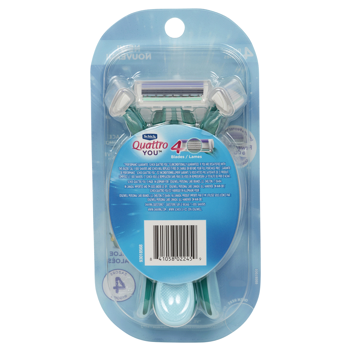 slide 2 of 2, Schick Quattro You Disposable Razors, 4 ct