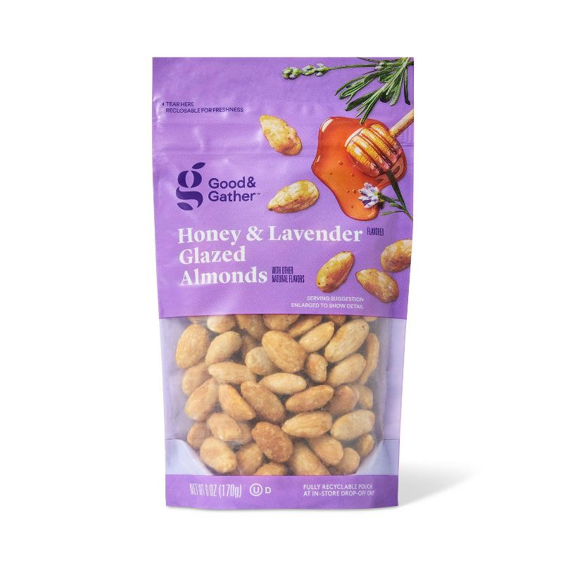 slide 1 of 3, Honey & Lavender Glazed Almonds - 6oz - Good & Gather™, 6 oz