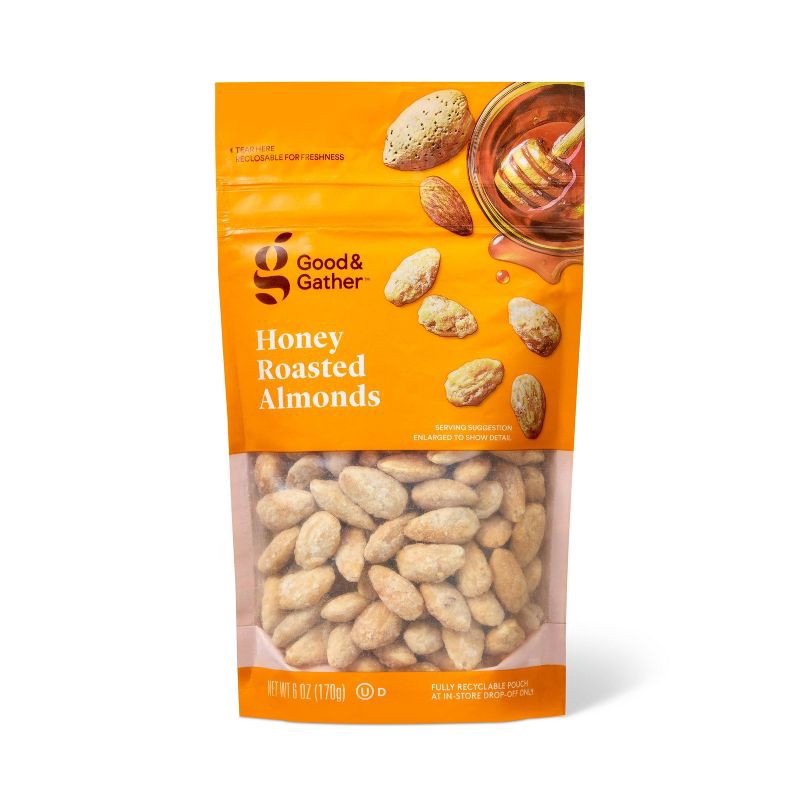 slide 1 of 4, Honey Roasted Almonds - 6oz - Good & Gather™, 6 oz