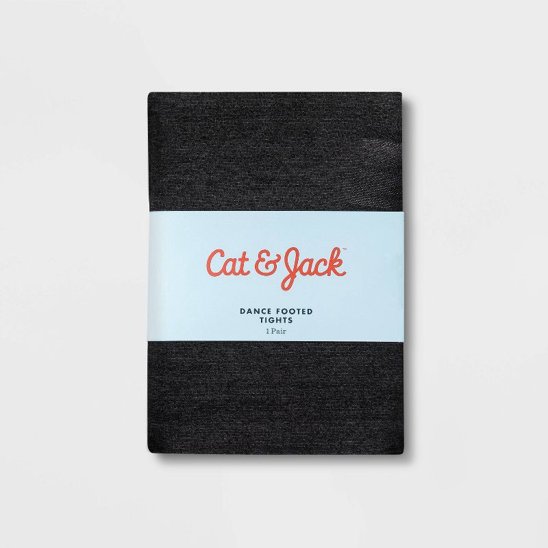 slide 2 of 2, Girls' Footed Dance Tights - Cat & Jack™ Black S, 1 ct