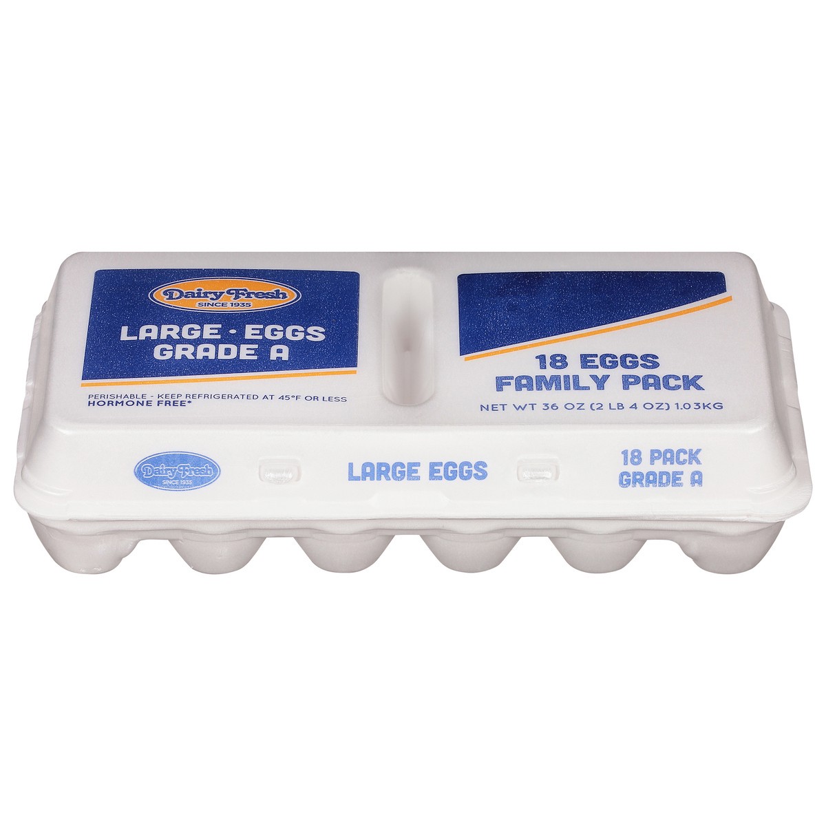 slide 1 of 9, Dairy Fresh Large Eggs Family Pack 18 ea, 18 ct
