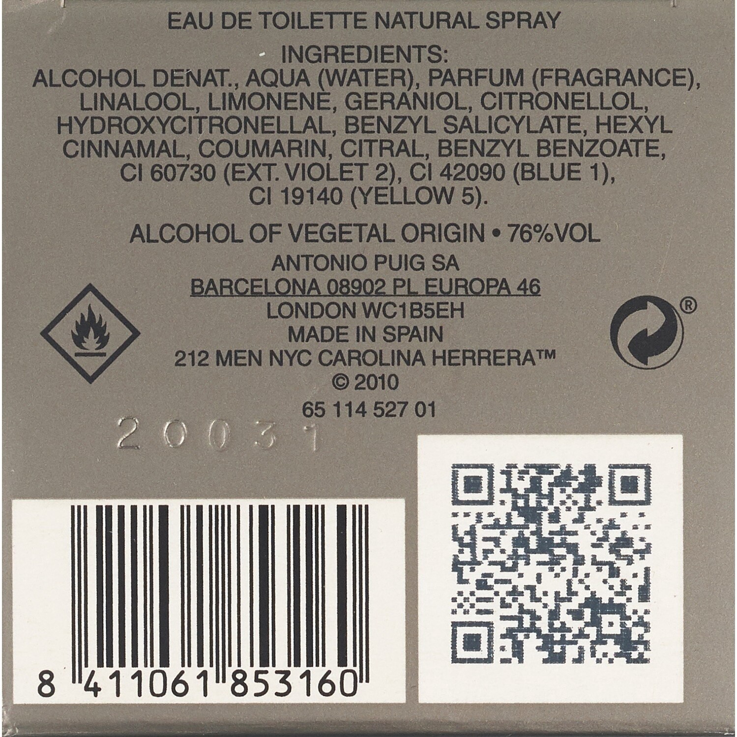 slide 5 of 7, Carolina Herrera 212 Eau De Toilette Spray For Men, 3.4 oz