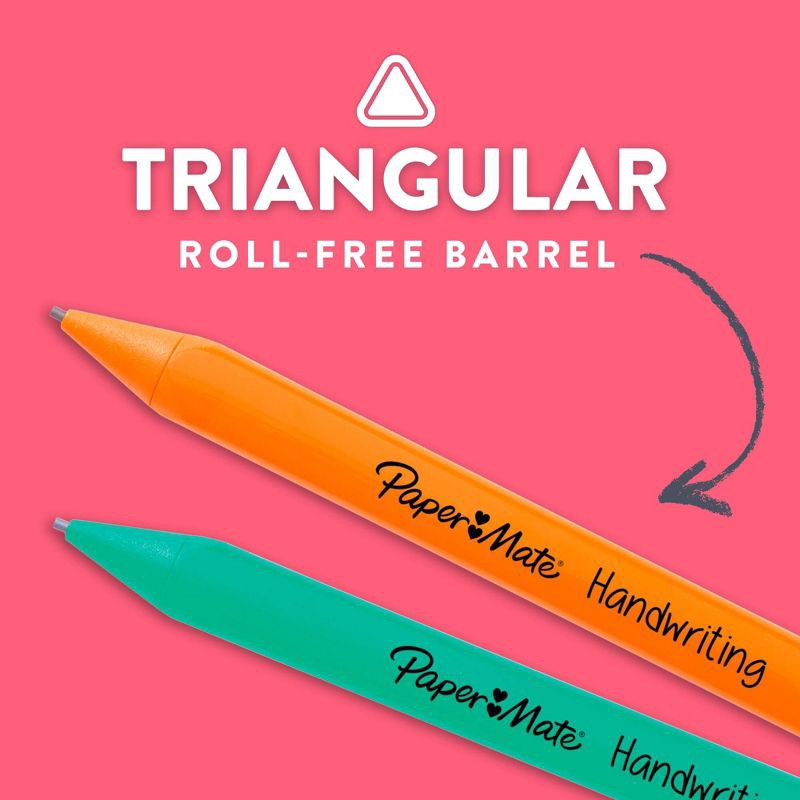 slide 2 of 7, Paper Mate Handwriting 5pk #2 Mechanical Pencils with Eraser and Refill 1.3mm Assorted Colors: School Supplies for Kids, 5 ct