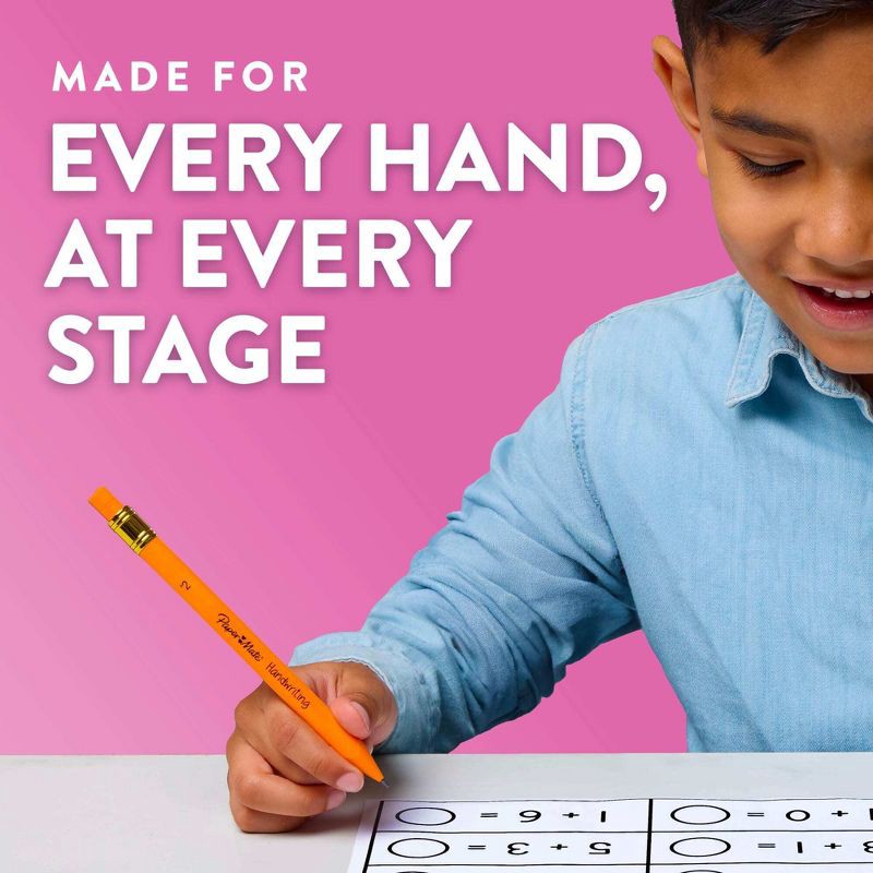 slide 7 of 7, Paper Mate Handwriting 5pk #2 Mechanical Pencils with Eraser and Refill 1.3mm Assorted Colors: School Supplies for Kids, 5 ct