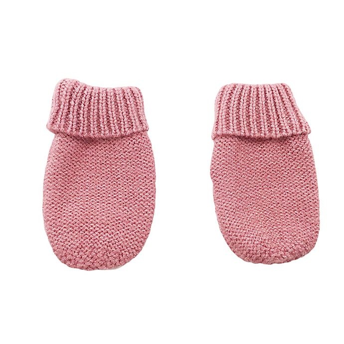 slide 3 of 3, NYGB Infant Garter Stitch Pom Hat and Mitten Set - Rose Quartz, 2 ct