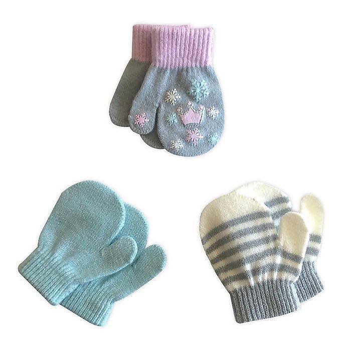 slide 1 of 1, Toby & Company Princess Toddler Gripper Mittens, 3 ct