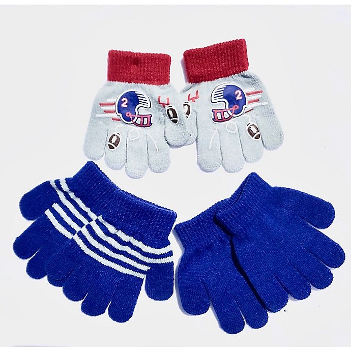 slide 1 of 1, Toby & Company Football Toddler Gripper Mittens, 3 ct