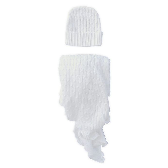 slide 1 of 1, NYGB Newborn Cable Knit Hat and Wrap Set - Ivory, 2 ct