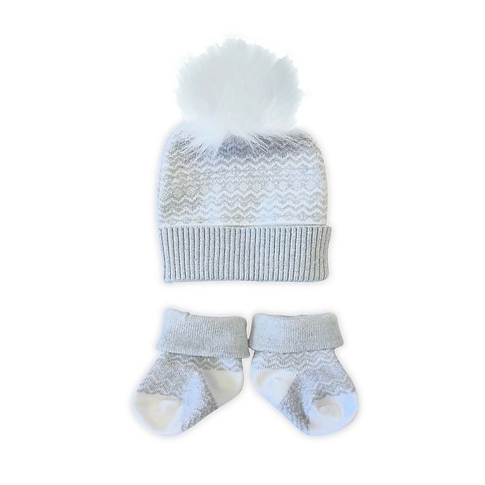 slide 1 of 1, NYGB Newborn Fair Isle Hat and Bootie Set - Cloud, 2 ct