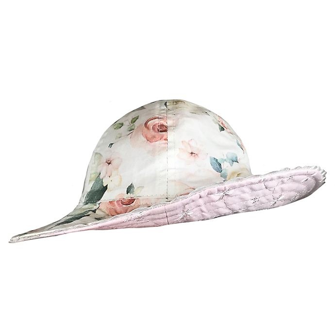 slide 2 of 4, Toby Fairy Newborn Reversible Eyelet Floral Hat - White/Pink, 1 ct