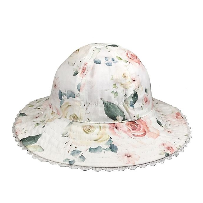 slide 3 of 4, Toby Fairy Newborn Reversible Eyelet Floral Hat - White/Pink, 1 ct