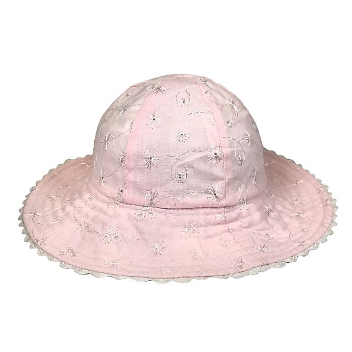 slide 4 of 4, Toby Fairy Newborn Reversible Eyelet Floral Hat - White/Pink, 1 ct