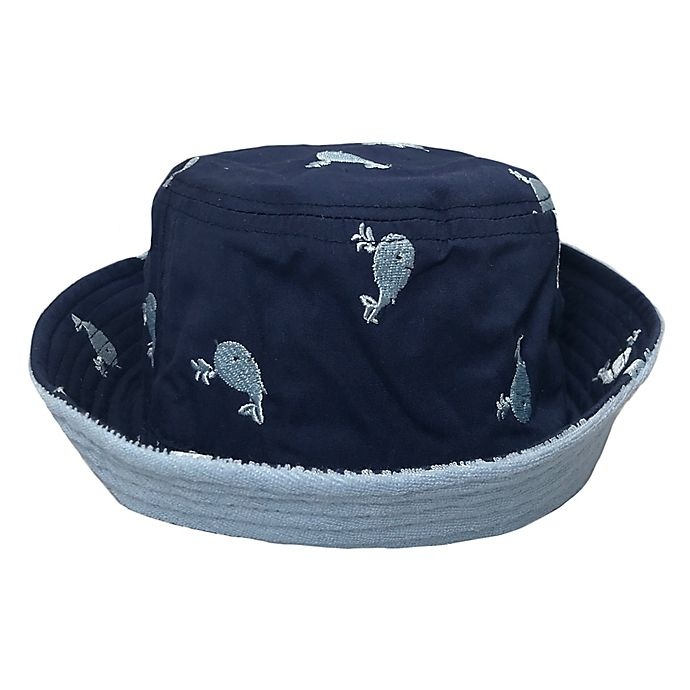 slide 3 of 3, Toby Fairy Newborn Reversible Whale Bucket Hat - Navy, 1 ct