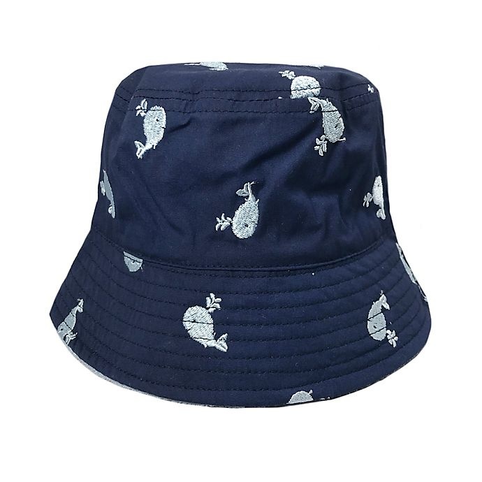 slide 1 of 3, Toby Fairy Newborn Reversible Whale Bucket Hat - Navy, 1 ct