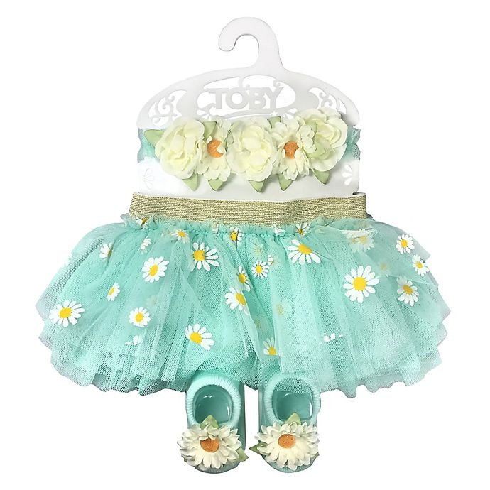 slide 2 of 2, Toby Signature Toby Fairy Newborn Daisies Tutu and Headband Set - Frost Mint, 2 ct