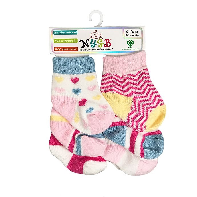 slide 2 of 2, NYGB SOX 3-12M POSHPNK MULTI HEART, 1 ct