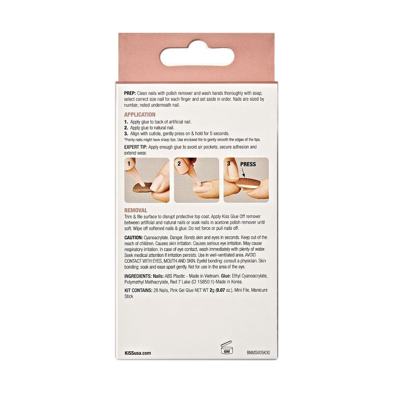 slide 11 of 11, KISS Products Bare-But-Better Press-On Fake Nails - Medium Coffin - Nude - 28ct, 28 ct