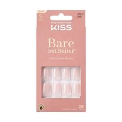 KISS Products Bare-But-Better Press-On Fake Nails - Short Square - Nudies - 28ct