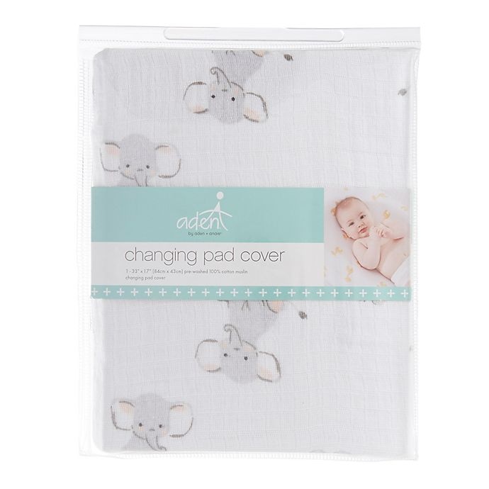 slide 2 of 2, aden + anais Changing Pad Cover - Safari Babes - Elephant, 1 ct