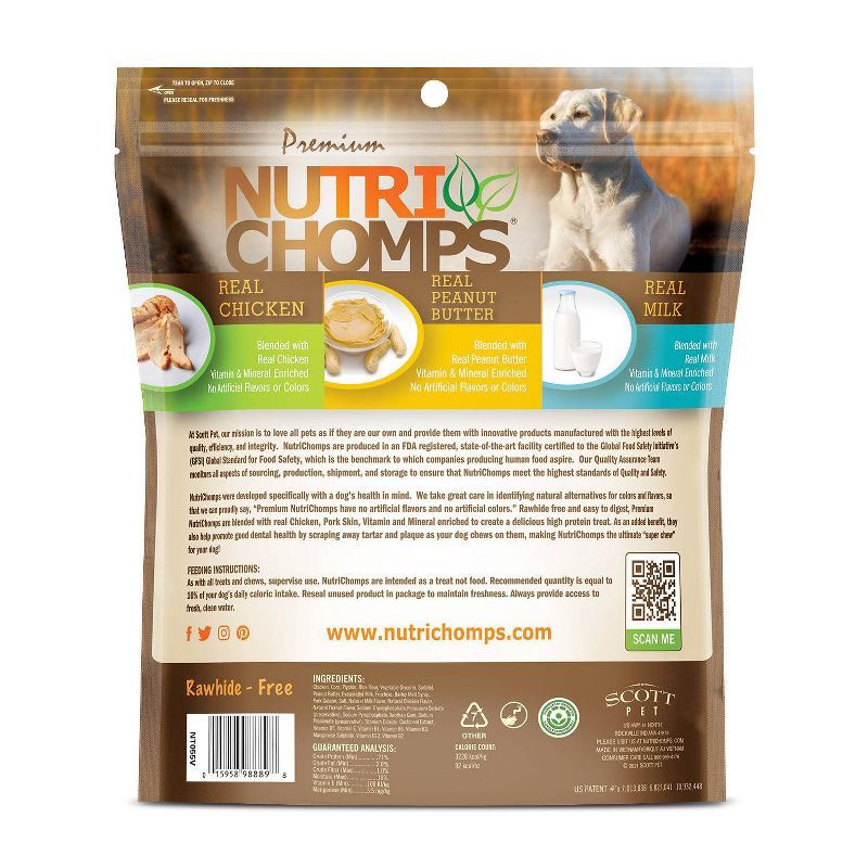 slide 2 of 7, Nutri Chomps Dog Chews Mixed Flavor Braid Chicken, Peanut Butter and Milk Dog Treats - 4.11oz/10ct, 4.11 oz, 10 ct