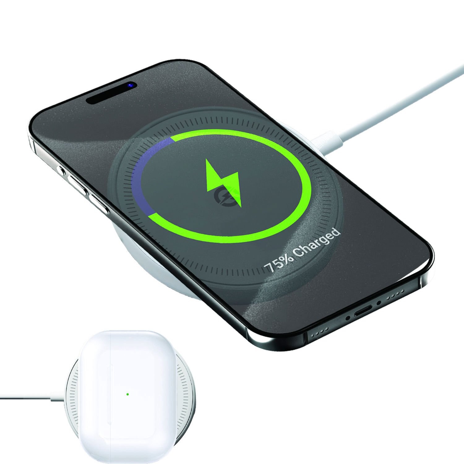 slide 3 of 4, POWERXCEL Magsafe Wireless Charger W/ Add, 1 ct