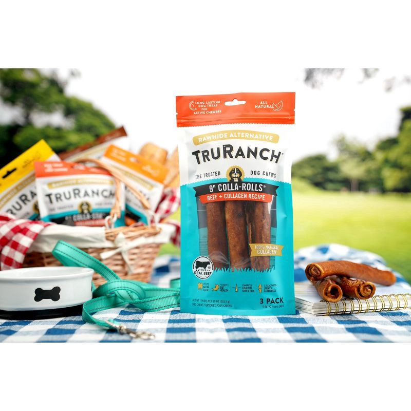 slide 3 of 3, TruRanch 9" Collagen Rolls Beef Flavor Dog Treats - 10oz/3ct, 3 ct; 10 oz