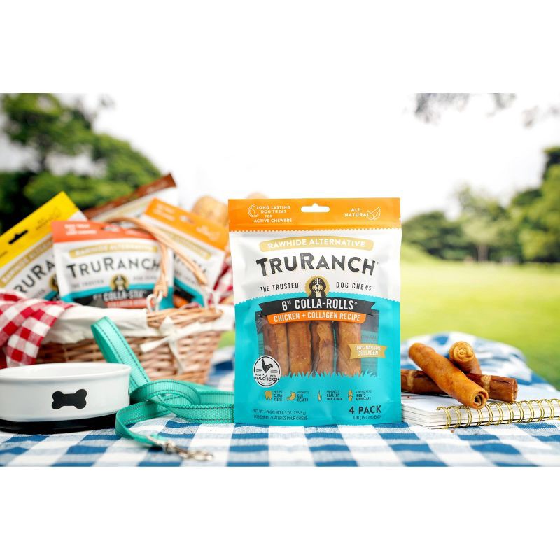slide 3 of 3, TruRanch 6" Collagen Rolls Chicken Flavor Dog Treats - 8.3oz/4ct, 8.3 oz, 4 ct