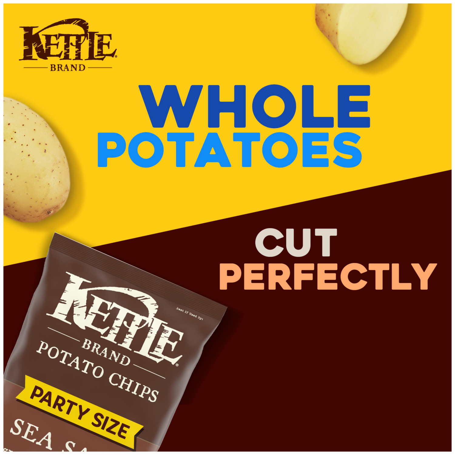 slide 6 of 8, Kettle Brand Potato Chips, Sea Salt Kettle Chips, Party Size, 13 Oz, 13.000 oz