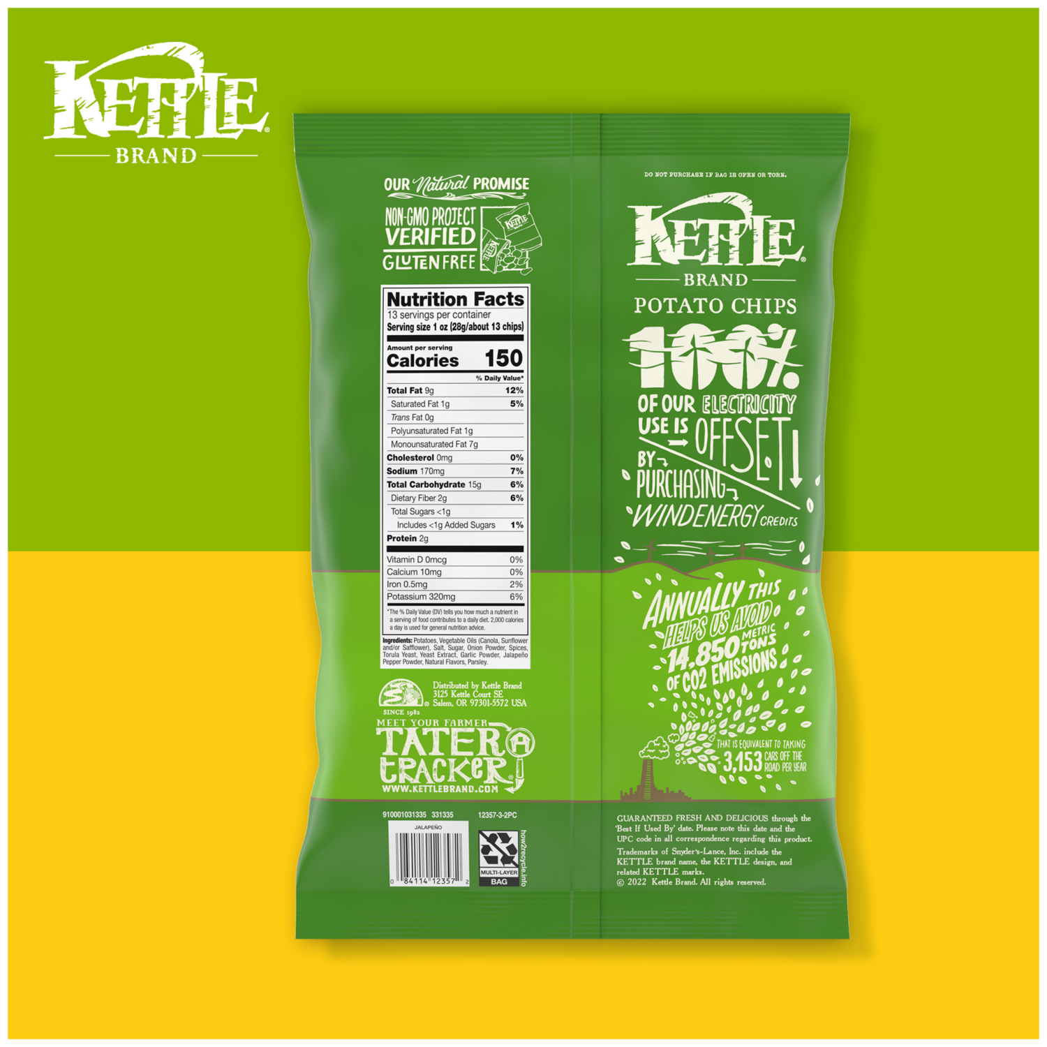 slide 7 of 7, Kettle Brand Jalapeno Kettle Potato Chips, 13.000 oz