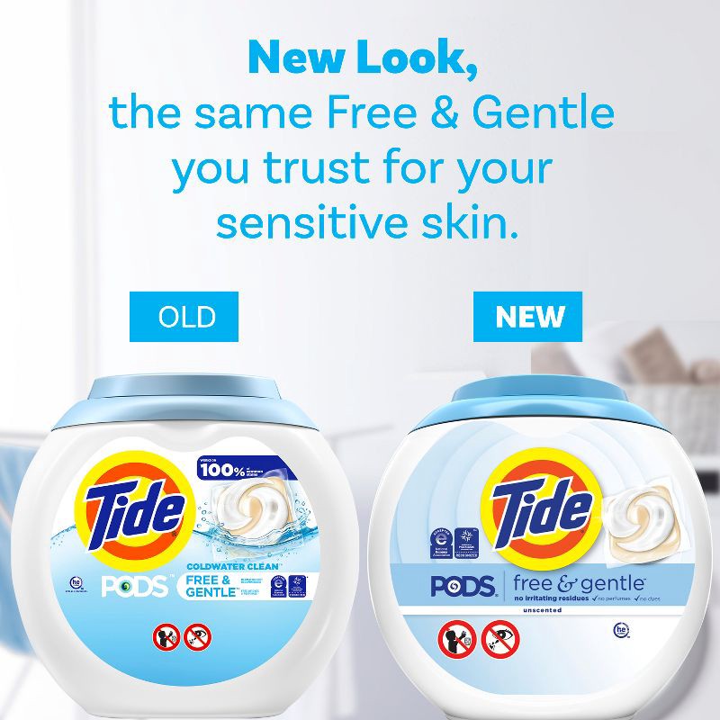 slide 6 of 12, Tide Pods HE Compatible Laundry Detergent Pacs - Free & Gentle - 112ct: Dermatologist-Tested, Child-Resistant, 112 ct