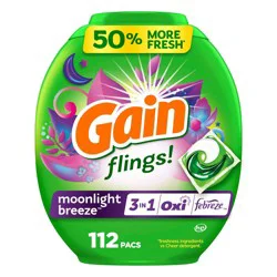 Gain flings! Moonlight Breeze HE Deep Cleaning Concentrated Laundry Detergent Pods 112 Pacs - 76oz
