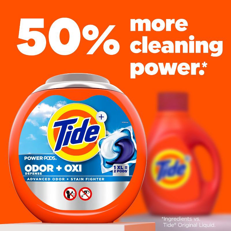 slide 6 of 10, Tide Odor + Oxi Original HE Deep Cleaning Concentrated Laundry Detergent Pods 32 Pacs - 47oz, 47 oz