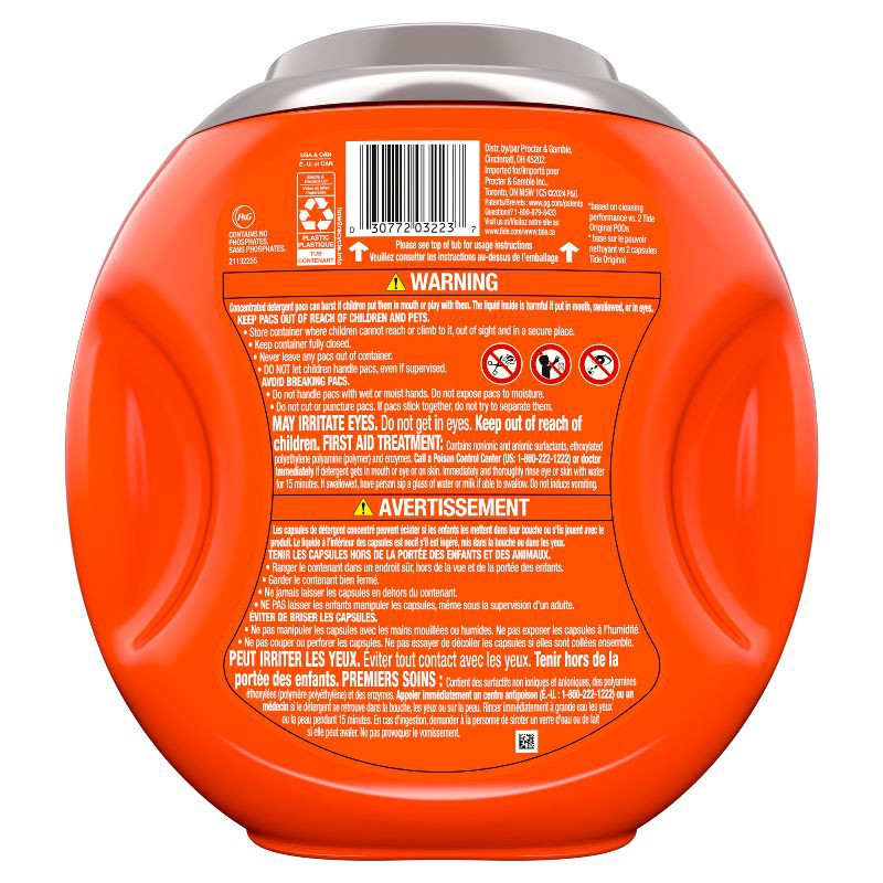 slide 10 of 10, Tide Odor + Oxi Original HE Deep Cleaning Concentrated Laundry Detergent Pods 32 Pacs - 47oz, 47 oz