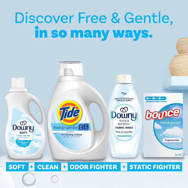 slide 10 of 12, Tide Free & Gentle Unscented HE Deep Cleaning Concentrated Liquid Laundry Detergent 80 Loads - 105 fl oz, 105 fl oz