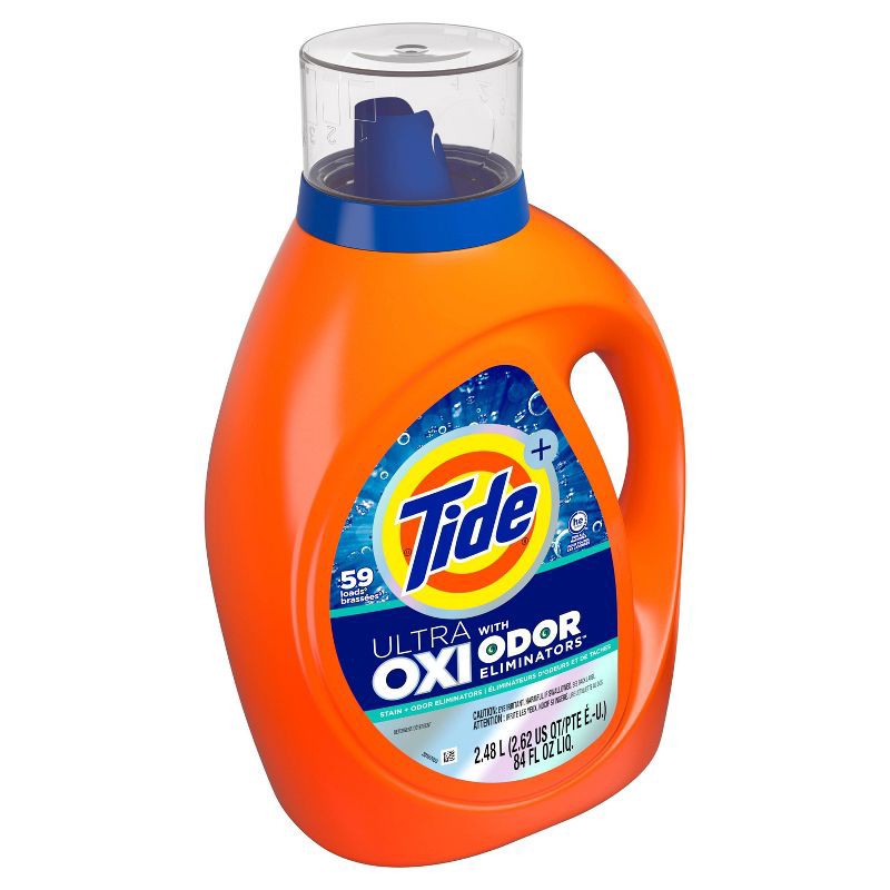 slide 8 of 11, Tide Ultra Oxi HE with Odor Eliminator Liquid Laundry Detergent Soap for Visible and Invisible Dirt - 84 fl oz, 84 fl oz