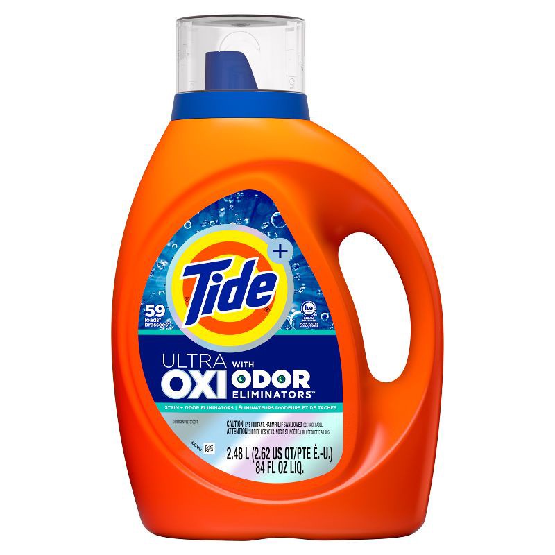slide 5 of 11, Tide Ultra Oxi HE with Odor Eliminator Liquid Laundry Detergent Soap for Visible and Invisible Dirt - 84 fl oz, 84 fl oz