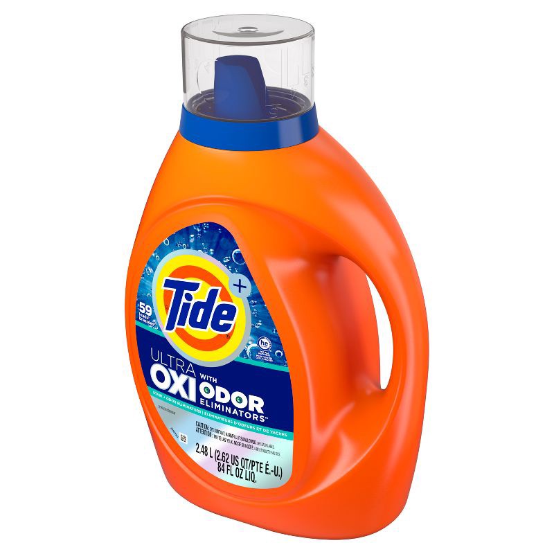 slide 6 of 11, Tide Ultra Oxi HE with Odor Eliminator Liquid Laundry Detergent Soap for Visible and Invisible Dirt - 84 fl oz, 84 fl oz