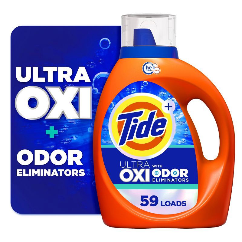 slide 9 of 11, Tide Ultra Oxi HE with Odor Eliminator Liquid Laundry Detergent Soap for Visible and Invisible Dirt - 84 fl oz, 84 fl oz